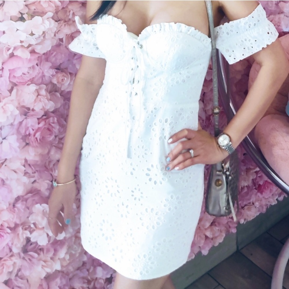 LPA Fitted Lace-up Dress